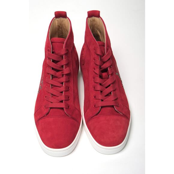 Christian Louboutin Loubi Red Version Navy Louis Strass Flat Shoes